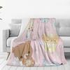 Baby Rilakkuma And Friends Cute Design Blankets Soft Warm Flannel Throw Blanket Bedding for Bed Living room Picnic Travel Couch