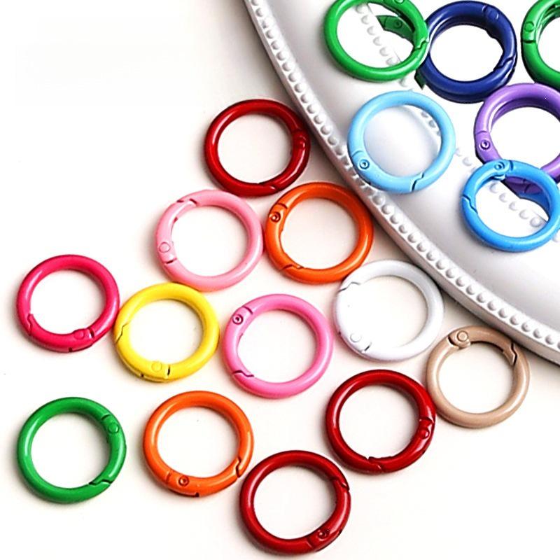 Colorful Chain Link Connector Rings for Jewelry Making and Keychains - Cute DIY Spring Clasp Pendants and Bag Accessories