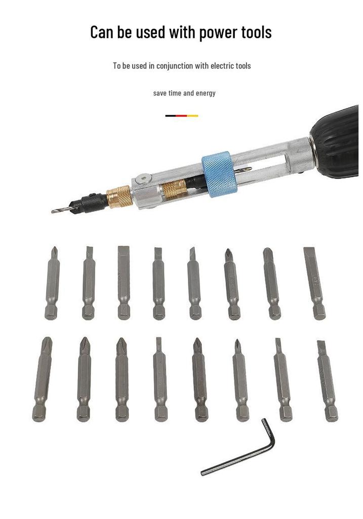20-Piece Cross-Border Quick-Change High-Speed Steel Countersink Drill and Screwdriver Set