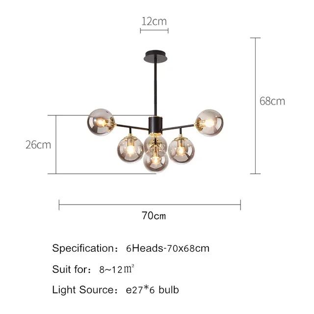 Modern design restaurant chandelier Nordic light luxury glass ball pendant light bedroom home decoration lighting fixtures