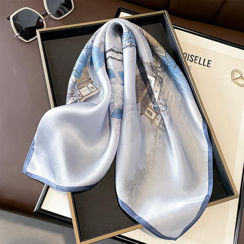 Small Neck Scarves For Ladies Square 100% Silk Scarf New Luxury Brand Women Handkerchief Bag Scarfs Female Head Bandana