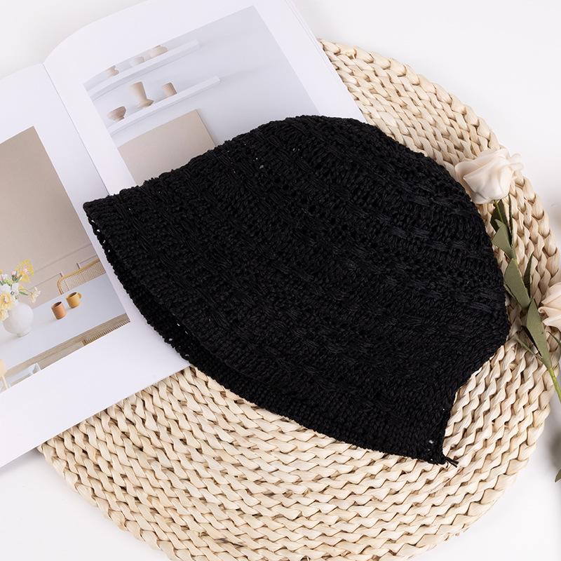 Women's Breathable Knit Bucket Hat - Spring/Summer Sun Protection, High-End Fisherman Style 2025