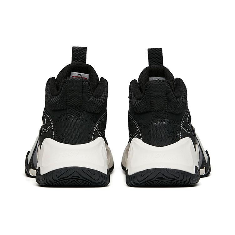 Anta Basketball Series Wear-Resistant Non-Slip Mid-Top Basketball Shoes Men Sneakers Black White 112141623-2