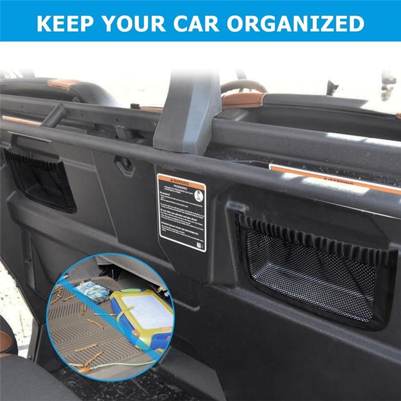 A28G-UTV Rear Backrest Storage Nets For Can Am Defender Max Accessories Replacement 715003019 2 Pack