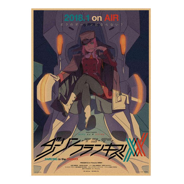 

Retro Kraft Paper Poster: Japanese Anime DARLING in the FRANXX Decorative Wall Art 409 29.7X42cm (A3 size)