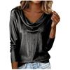 Womens Spring Tops Long Sleeve Cowl Neck Blouse for Summer Shirts for Women Casual Style Womens Summer Shirts