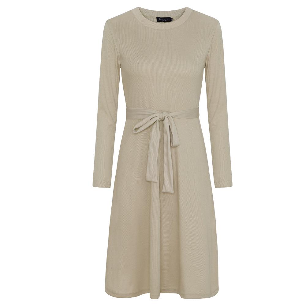 Women's Dress Autumn and Winter Fashion Slim Straps Long-sleeved Dress