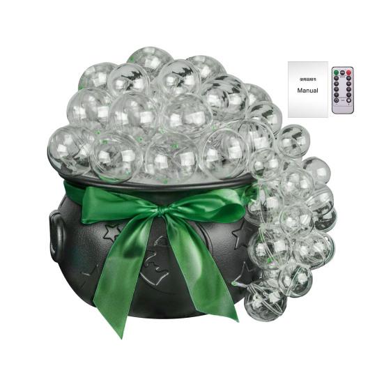 Yousheng Glowing Witch's Cauldron Set DIY Light-Up Bubbling Cauldron Black Plastic Witch Bowl with Ball for Halloween Indoor Decoration