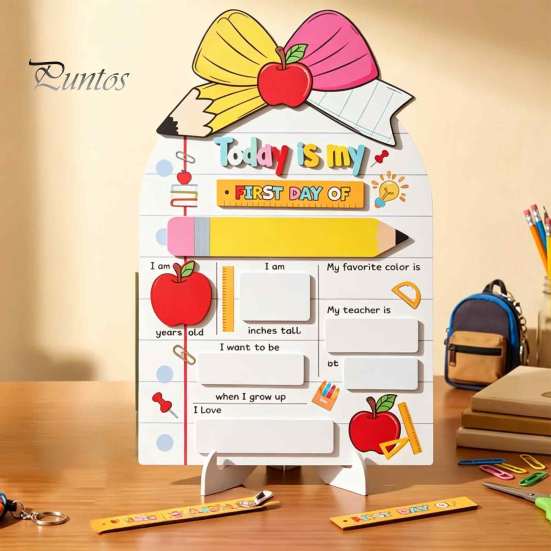Wedding Reception Signage First and Last Day of School Board Sign for Kids, Reusable Wooden Memo Chalkboard Sign, Cute Writing Daily Notes Schedules