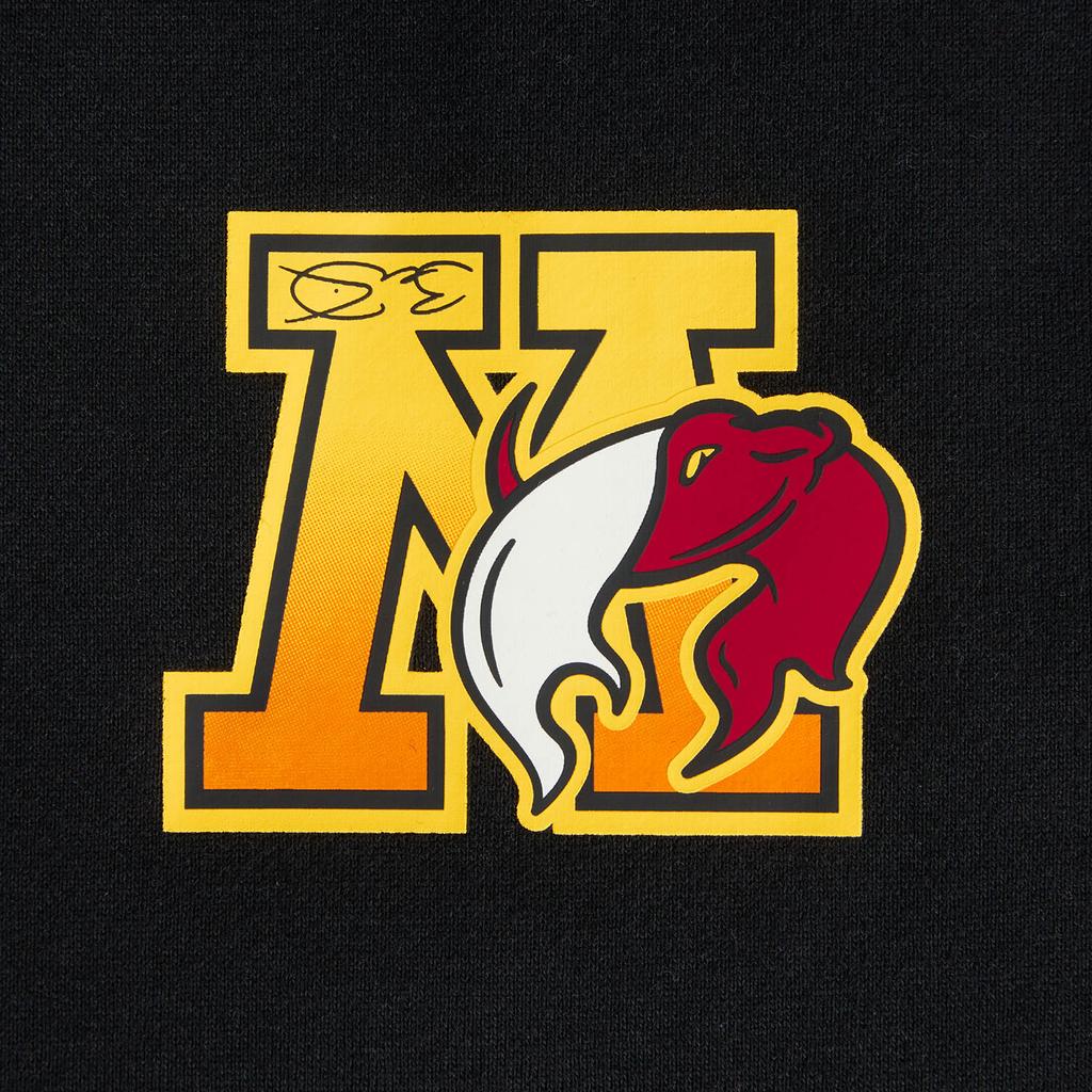 Li Ning Wow Wade Series Devil Fish Fleece Warm Loose Skin-Friendly Soft Comfortable Letter Print Crewneck Sweatshirt Men Sweatshirt Black AWDV889-1