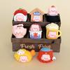 8pcs Kawaii Cartoon Pig Doll Miniatures Ornament Resin 8Pcs/Set Mini Figures Crafts DIY 3D Desktop Statue Pendant Accessories