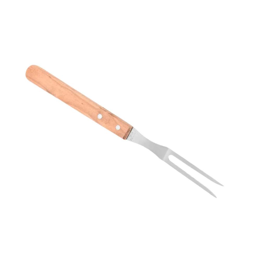 Stainless Steel Meat Fork with Wood Handle, Cooking BBQ Fork, Grill Steak for