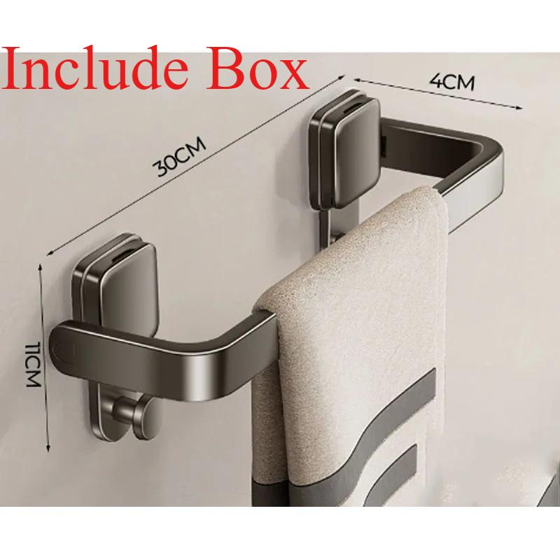 Suction Cup Folding Towel Rack Bathroom Storage Rack No Drilling Bathroom Horizontal Bar Towel Rack Kitchen Bathroom Acssories