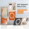 Galvanisierte Leder-Funda für Motorola Razr 60 Ultra 70 Ultra Scharnier-Case Drehbarer Magnetischer Ring Ständer Abdeckung mit Kleiner Bildschirmfolie