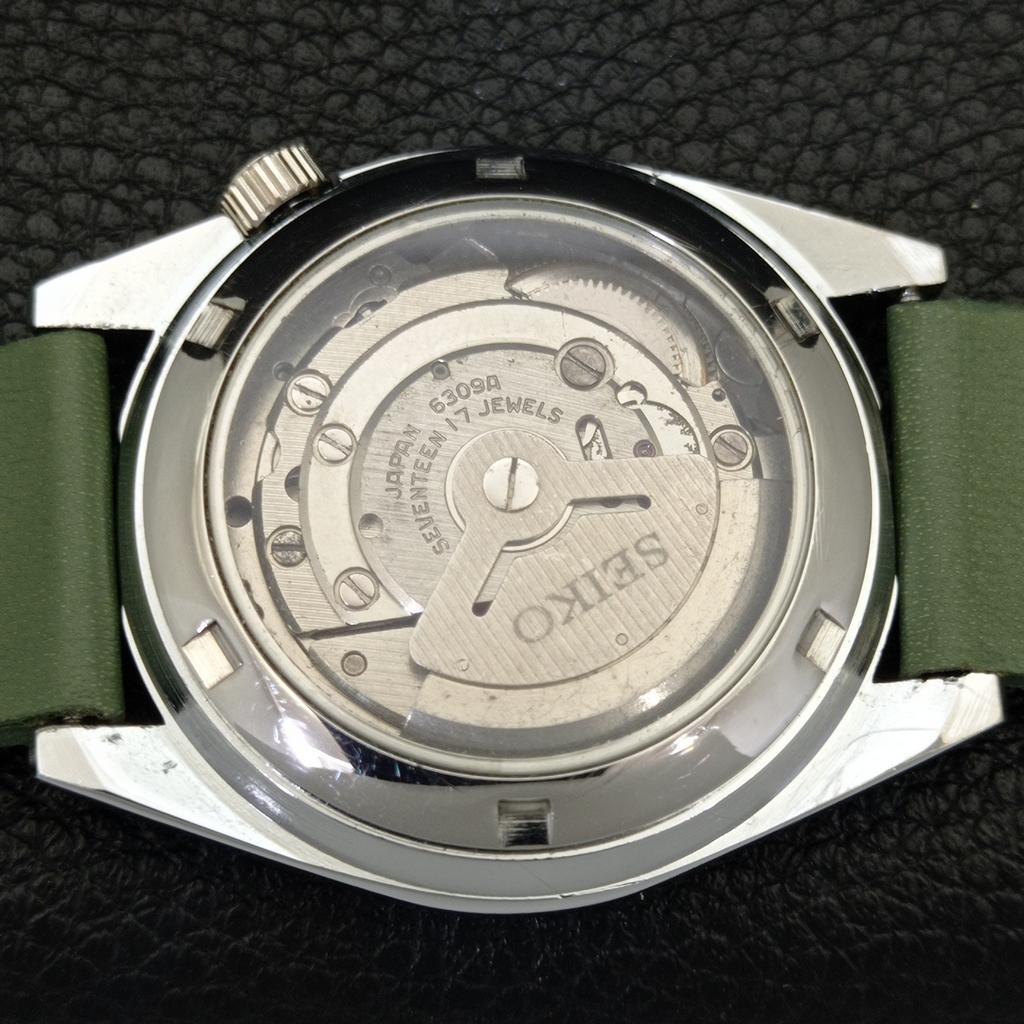 REFURBISHED SEIKO 5 AUTOMATIC 6309A VINTAGE JAPAN MENS GREEN WATCH A441106-4 Sk-a441106