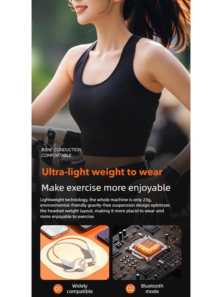 Wireless In-Ear Bluetooth Sports Headphones with Ear-Hook and Card Slot, Universal Stereo Sound.