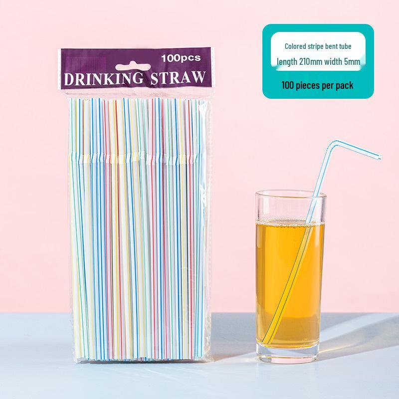 

Индивидуально упакованные цветные гнущиеся соломинки для молочного чая, соевого молока и напитков 100 pieces/pack
