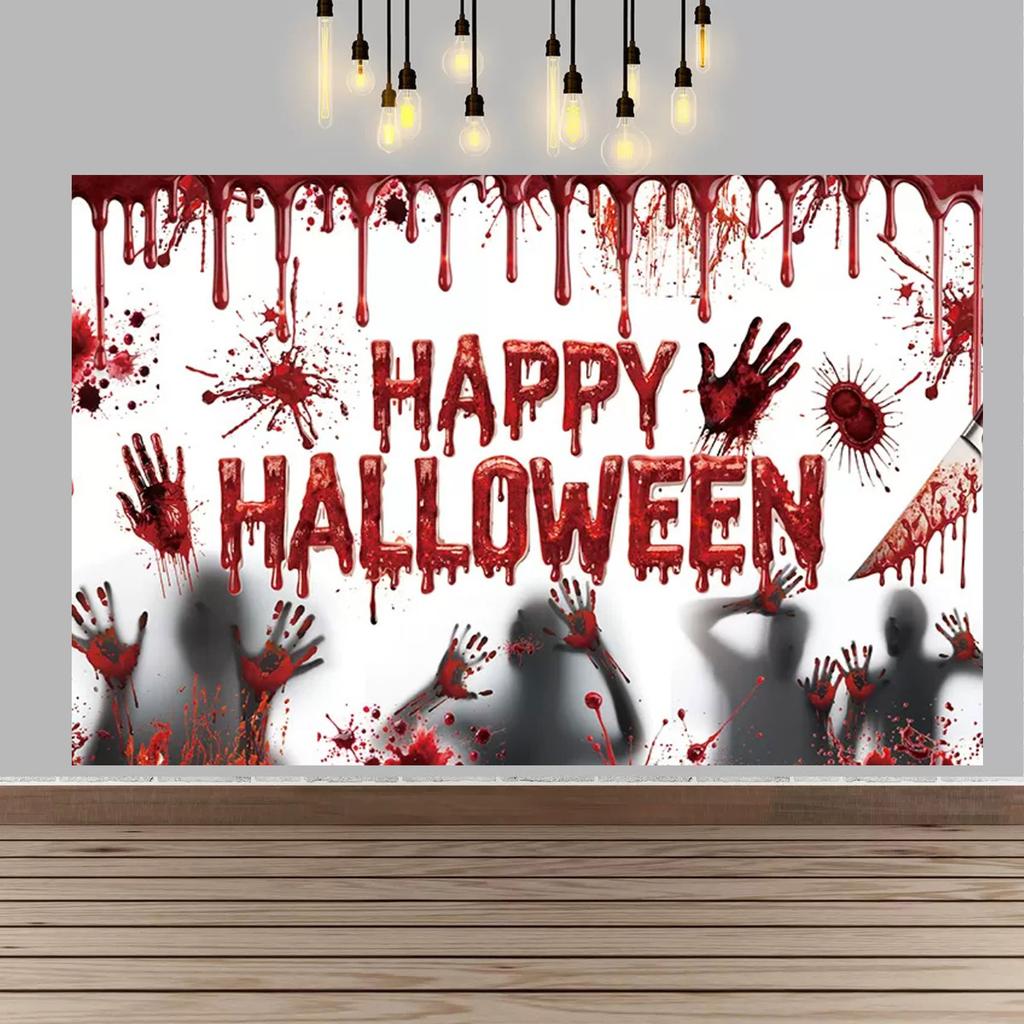 Halloween Party Decor Backdrop Halloween Ghost Bloody And Terrifying Haunted House Ghost Decor Party Supplies Photography Props