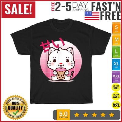 Kočka Boba Tea Bubble Tea Anime Kawaii Neko Dárky Dívky Dospívající Tričko Muži Ženy