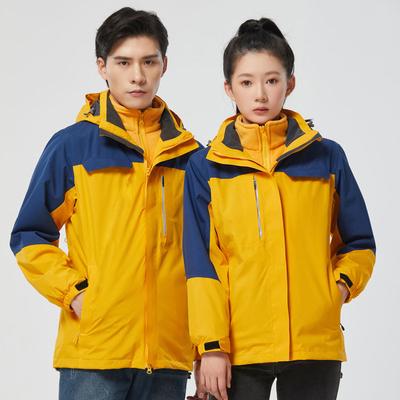 Neue Stil Jacke für Herren und Damen, Zweiteiliges Set, Drei-in-eins Winddichter und Wasserdichter Bergsteigeranzug, Heißversiegelter Skianzug