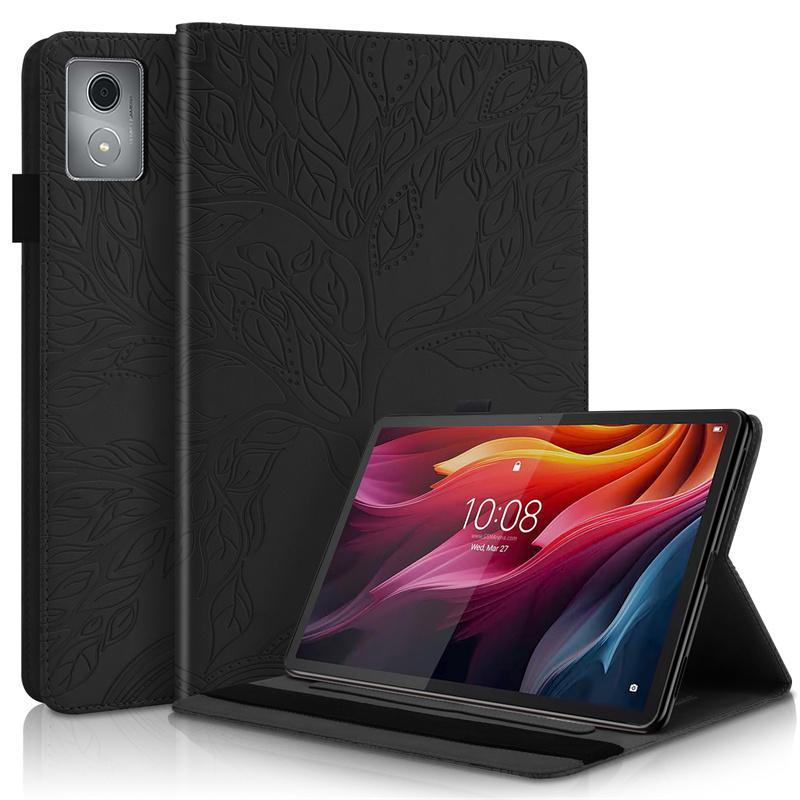 Geprägtes Baumleder Flip Cover für Lenovo Tab K11 Plus Hülle 11 45 Zoll für Lenovo Tab K11 Plus TB Hülle Schutzhülle