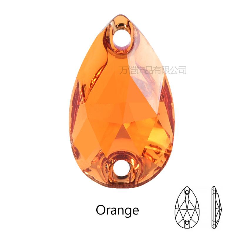 Resin Water Drop Flat Bottom Hand Sewn Drill, Silver Plated Bottom Double Hole Hand Sewn Flat Buckle Diy Clothing Luggage Accessories