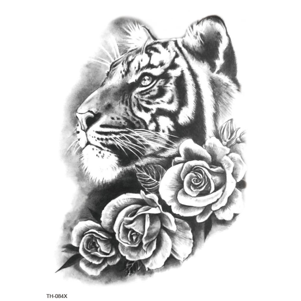 Water Transfer Decals Tiger Lion Wolf Tattoo Stickers Animal Body Art Tattoo  Finger Hand Legs