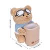Plush Bear Shape Automotive Tissue Dispenser and Trash Can With Shake Proof Mounting and Leakproof Inner Container