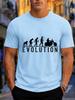 2026 New Pure Cotton Tshirt Huunisex Evolution Turns Into Motorcycle Rider Vintage Distressed Letter Print For Motorcycle Enthusia