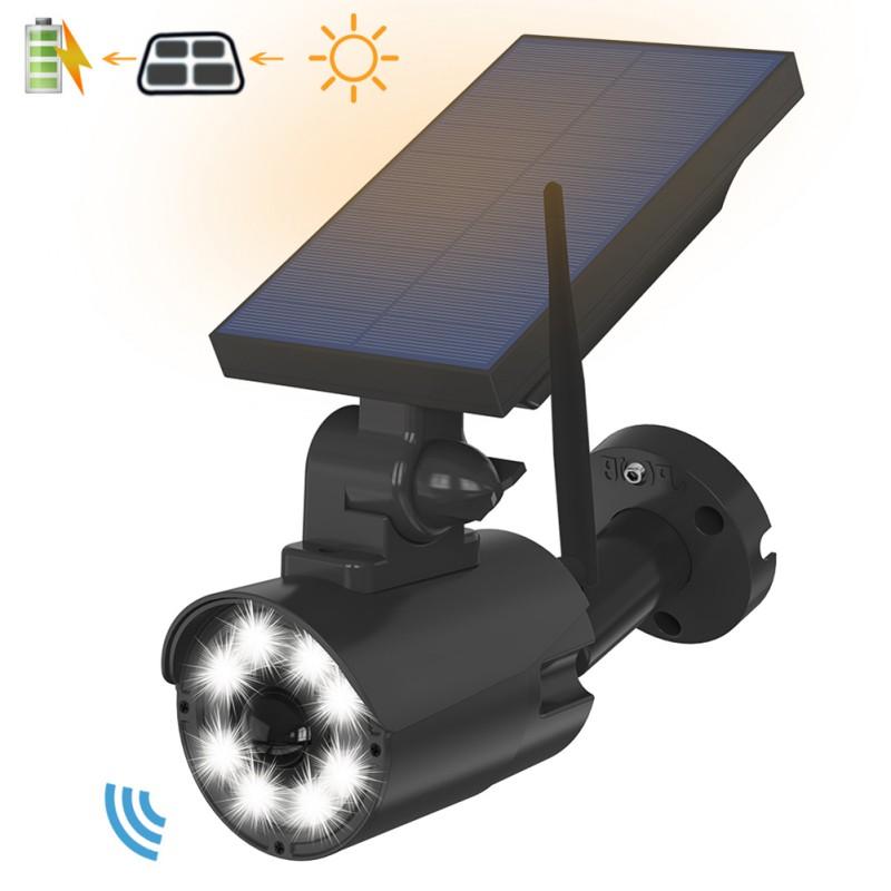 

Уличные солнечные лампы с поддельным мониторингом, водонепроницаемый солнечный свет с обнаружением движения, безопасность и освещение домашнего двора