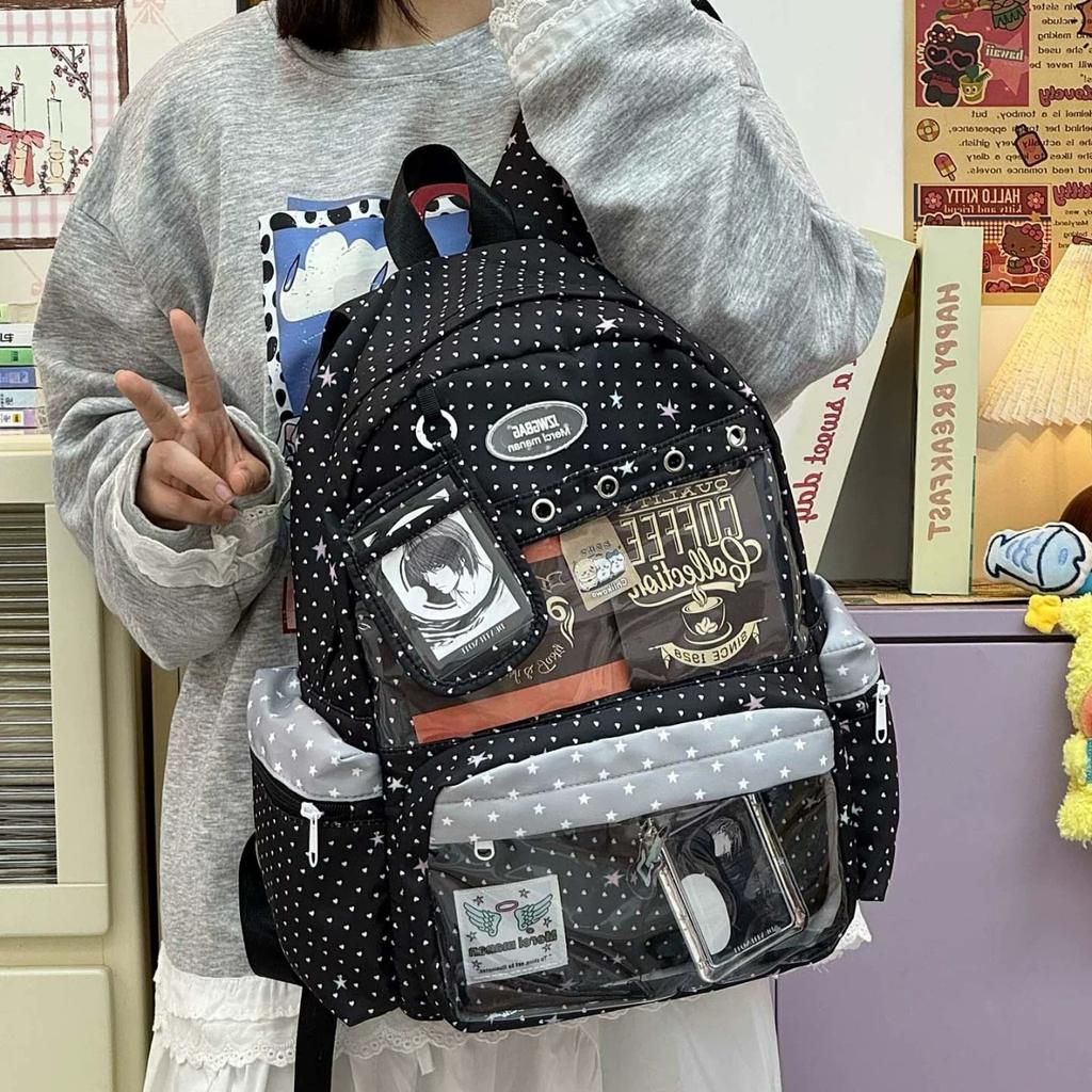 New Y2K Sweet Star Comic Ita Tote Ladies Trend Sling Bag Lolita Female Transparent Tote Bag DIY Display Shoulder Carry Bag Handbags
