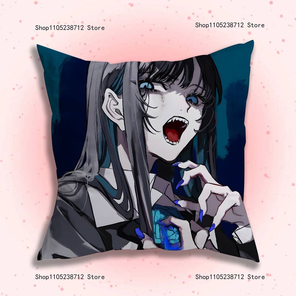 A-AdoS Anime Cute Pillow Case For Sofa Decor Car Office Room Printing Cushion Cover Decorations and Protector
