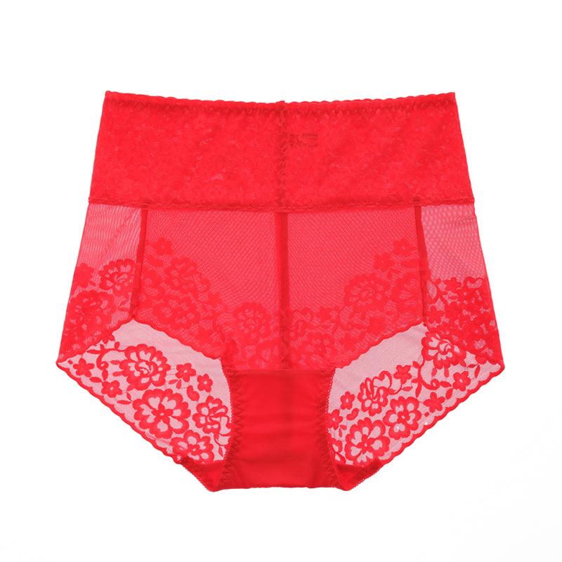 Damen High-Waist Spitzen-Slips: Bauchkontrolle, Hüftlift, Atmungsaktives Mesh, Nahtlos, Hochwertige Unterwäsche