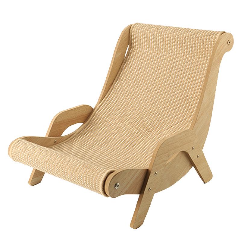 Wooden Cat Recliner: Scratch-Resistant Hammock with Sisal Scratch Pad