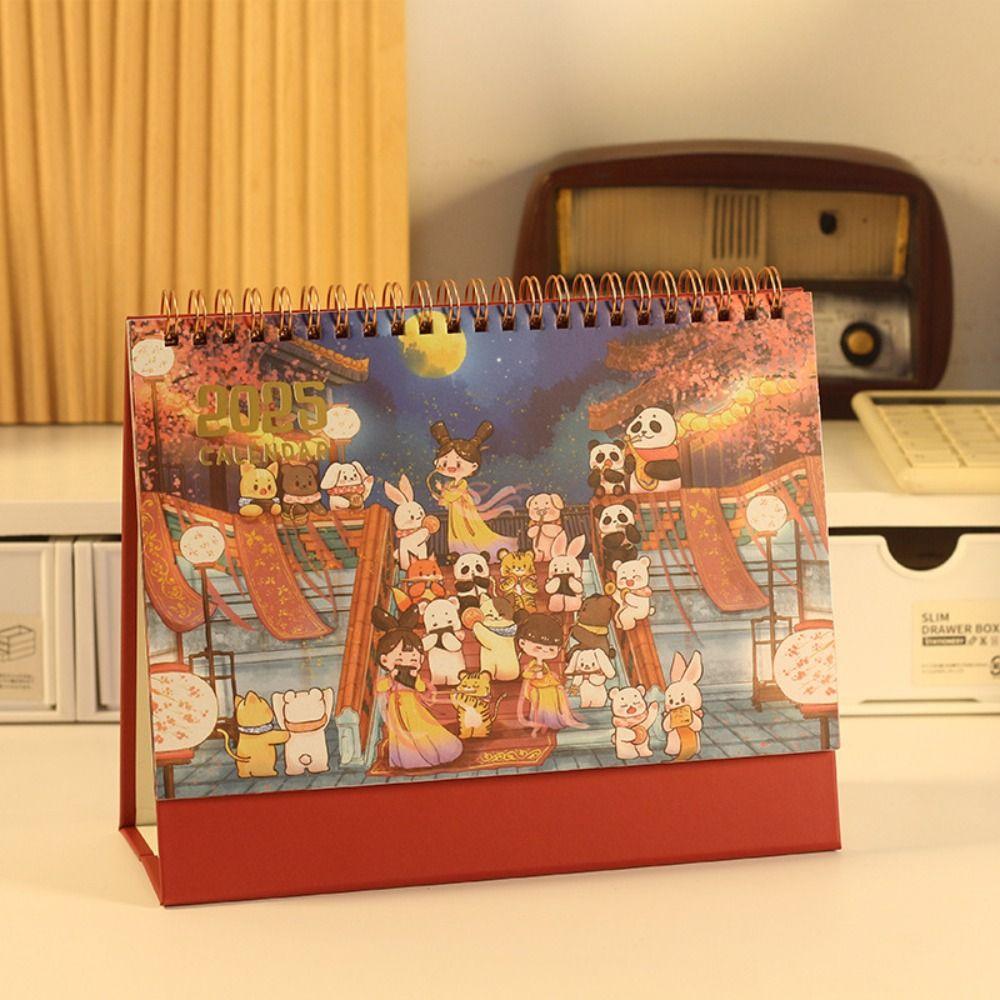 Ancient Style 2025 New Year Desk Calendar Desktop Monthly Calendar Home Office Supplies
