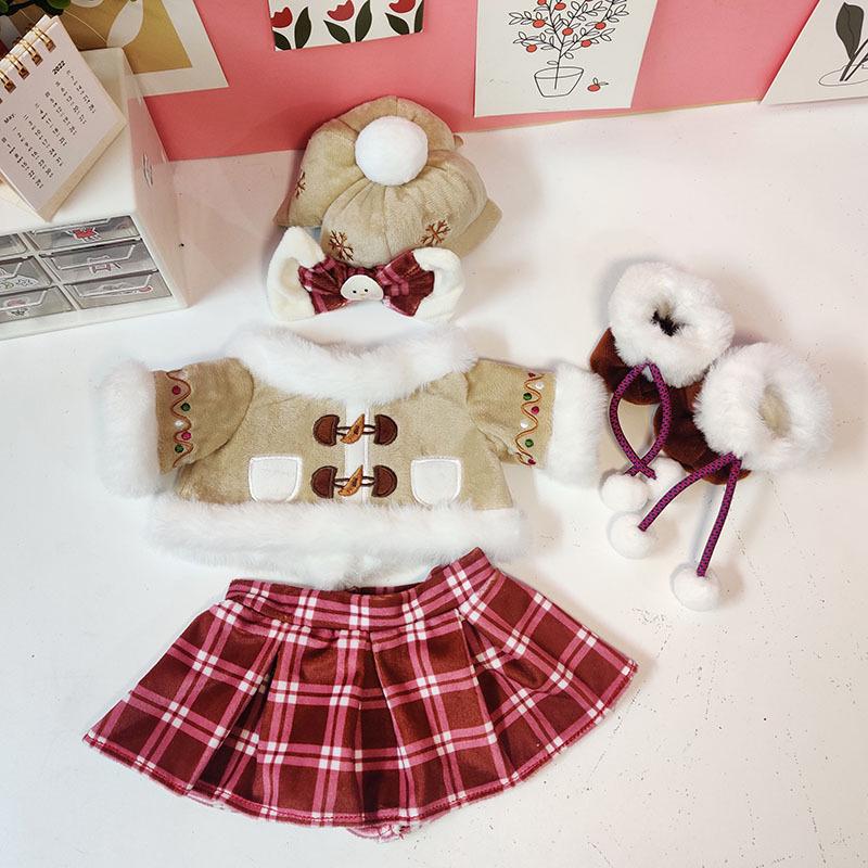 Medium Bear Outfit - Blue Pink Striped Carrot Overalls Set
