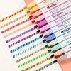6/12 PCS Double Headed Color Changing Pen Marking Fluorescent Marker Hand Ledger Pen Set for Students School Supplies Stationery