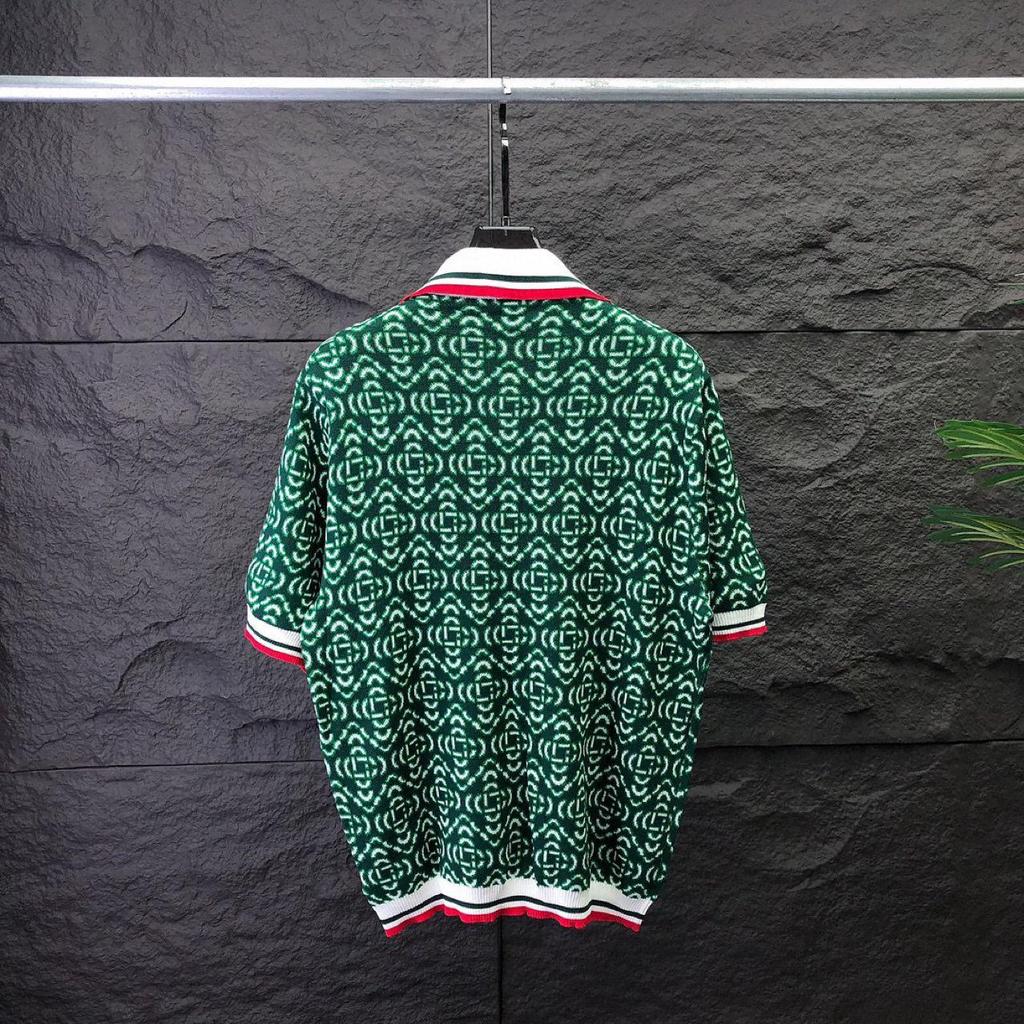 New Ca Kasa Trendy Men's Short Sleeve Polo Knitwear with Pearl Buttons