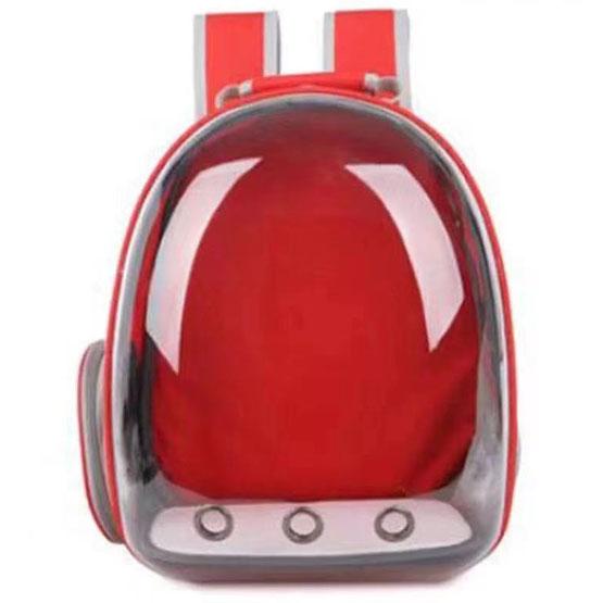 

WTEMPO Simple Breathable Cat Bags Portable Double-shoulder Pet Backpacks Transparent Zipper Backpacks 34*25*42cm красный