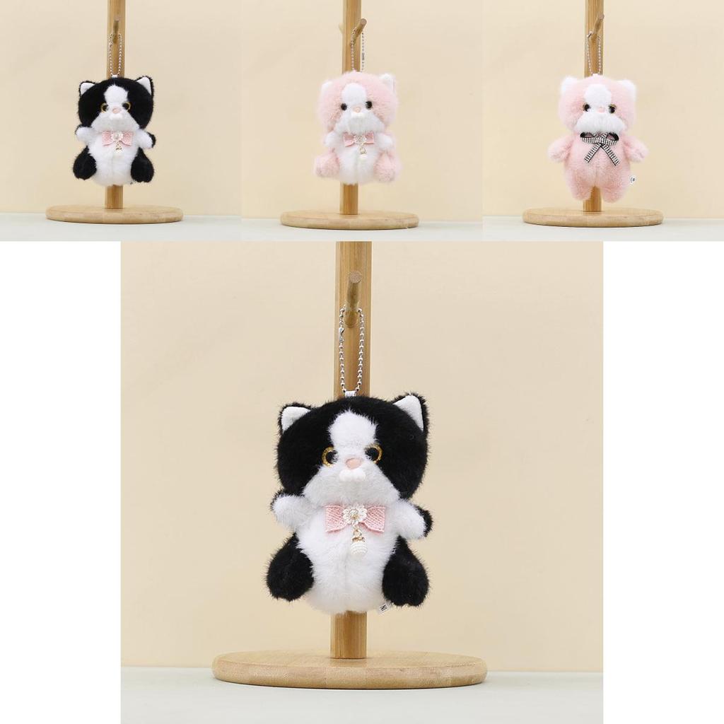 Plush Cat Keychain With Pp Cotton Filling For Cute Bag Decor