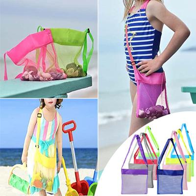 Bolsa de Malla para Playa para Niños con Correas Ajustables para Recoger Conchas Almacenamiento de Juguetes de Arena para Niños y Niñas Transpirable Secado Rápido Bolsa Multiusos para Exteriores