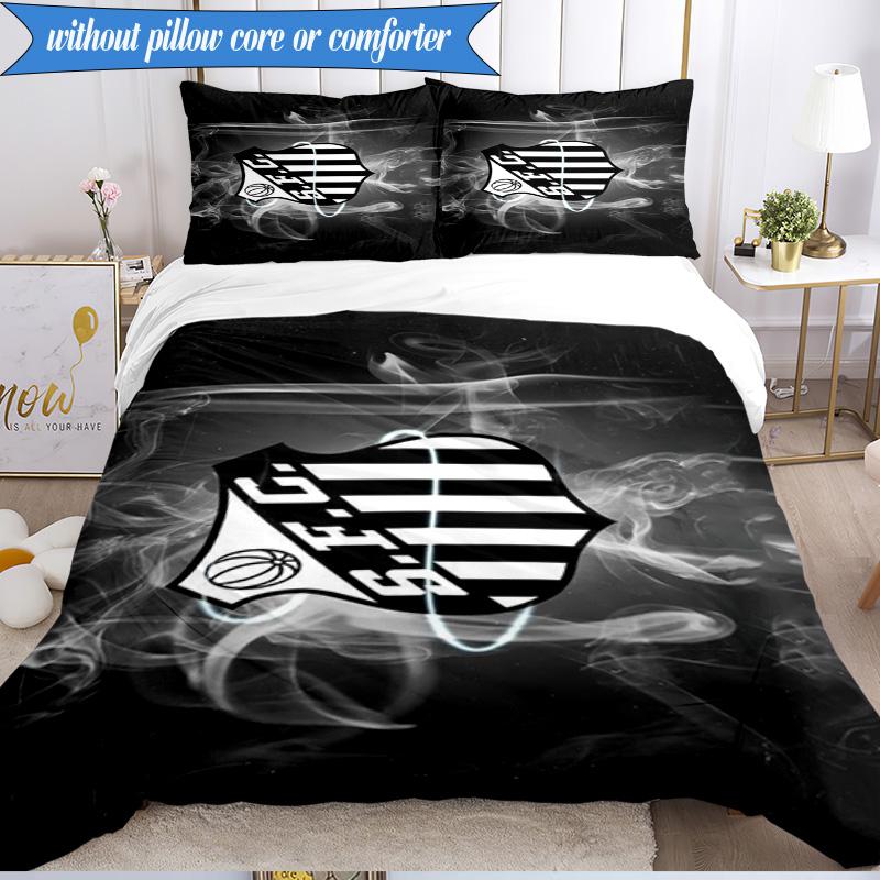 3PCS Fc Crest Design Printed Soft Bedding Set,Including 1pc Duvet Cover And 2pcs Pillowcases Perfect for Bedroom, Dormitory, Fan gift