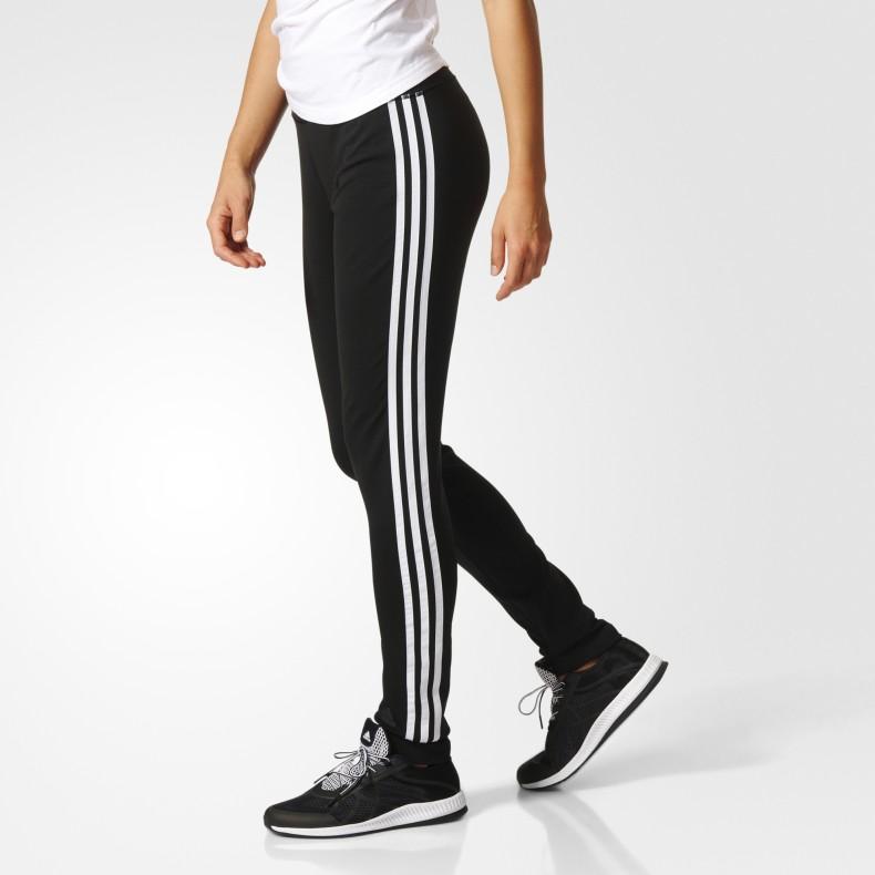 Adidas Three-Stripe Color Block Fitness Training Running Slim-Fit Sports Pants Women Bottoms Black BK2623