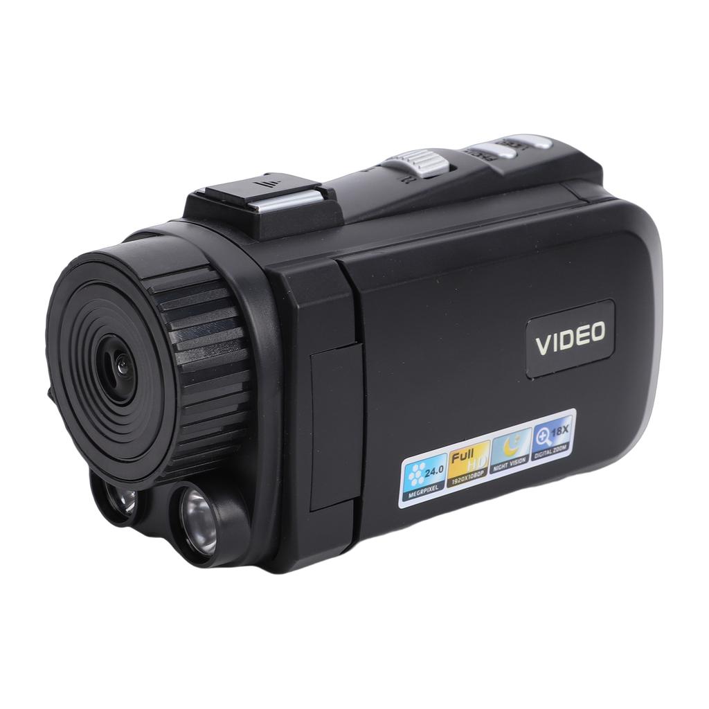 1080P 24MP Video Camera Camcorder Digital Camera Recorder with 3.0 Inch 270 Degree Rotation Screen 18X Digital Zoom  