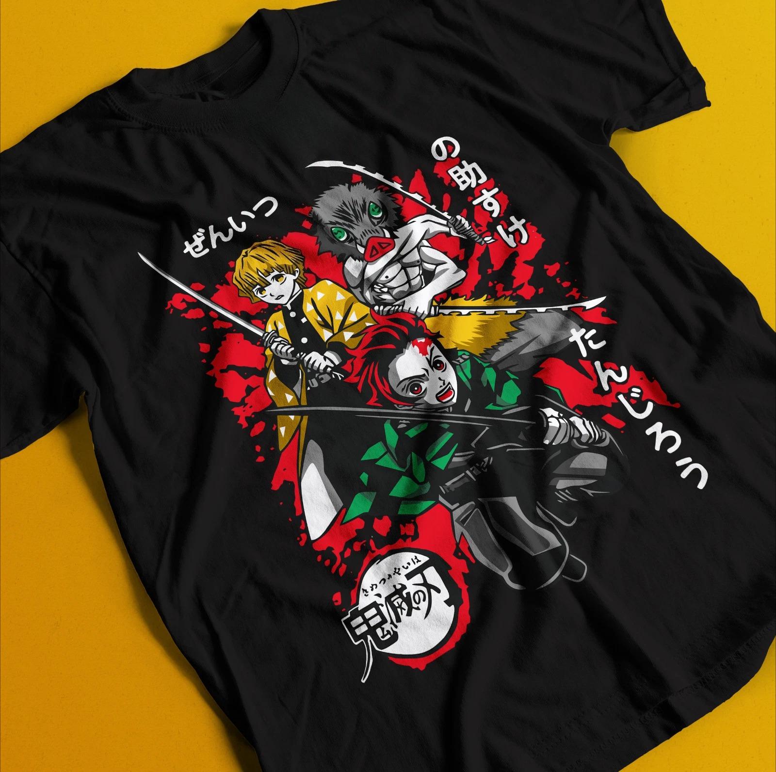 

Demon Slayer Shirt Tanjiro Tshirt Nezuko TShirt Muzan Doma Tee Inosuke Zenitsu Summer Unisexs and Womens Breathable Tshirt Top S
