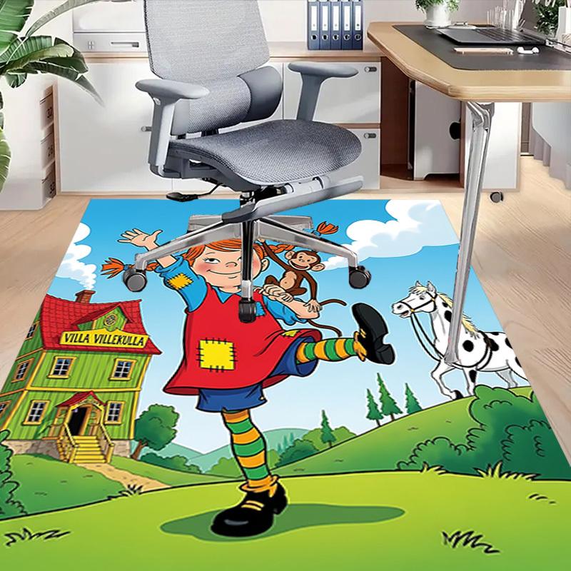 1 st Pippi Långstrump Villa Villekulla Extra Stor Halkfri Golvmatta, Kontor, Familj, Sovrum, Studio Stor Yta Matta Inomhusmattor