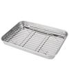 Stainless Steel Food Cooling Tray Food-Grade Draining Oil Pan Baking Pan with Rack  Oven Use
