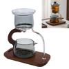 Teapot Set Water Separation Infuser Fairness Cup Tea Brewing Kit High Borosilicate Glass   Wood Handle Smoky Gray