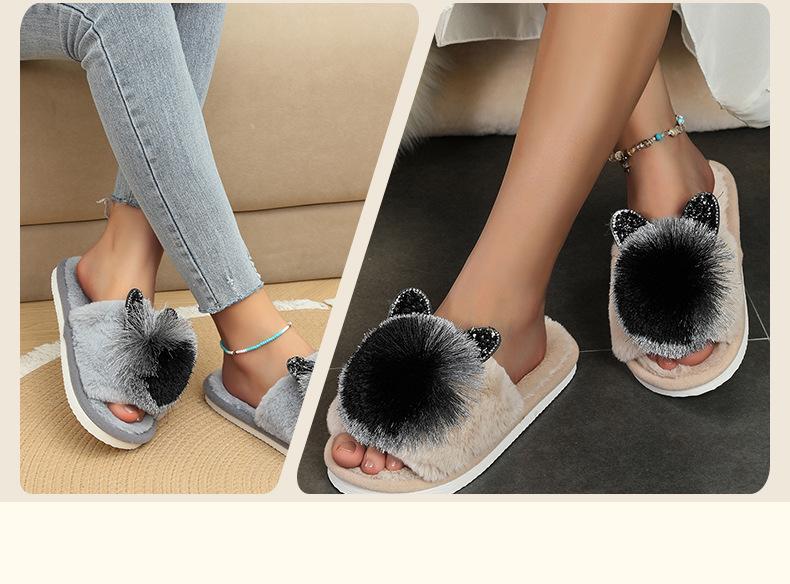Cozy Non-Slip Plush Cotton Slippers: Soft Sole, Warm Indoor Footwear