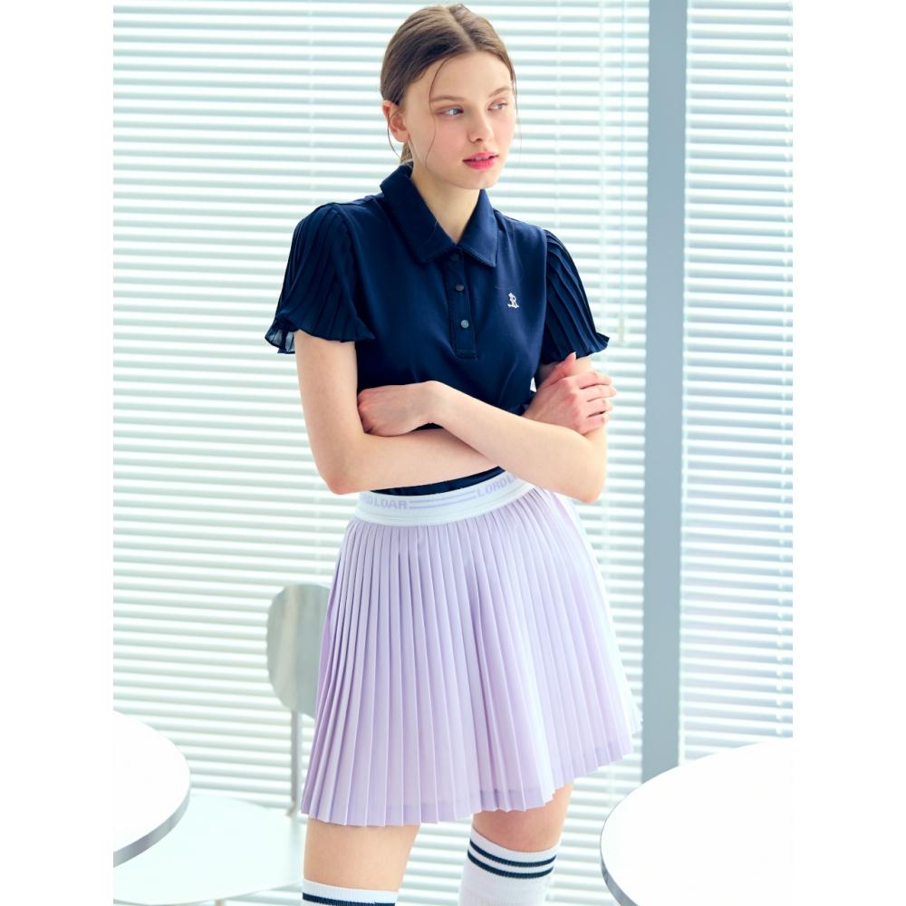 

LORDLOAR Контрастная плиссированная юбка с логотипом VIOLET